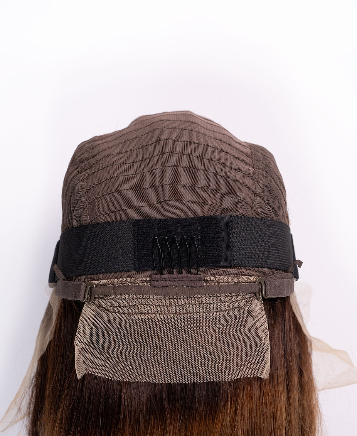 Gro8Hair| Pune-o și pleacă| fără lipici - perucă premium din 100% păr uman natural - Culoare Maro - 45cm lungime